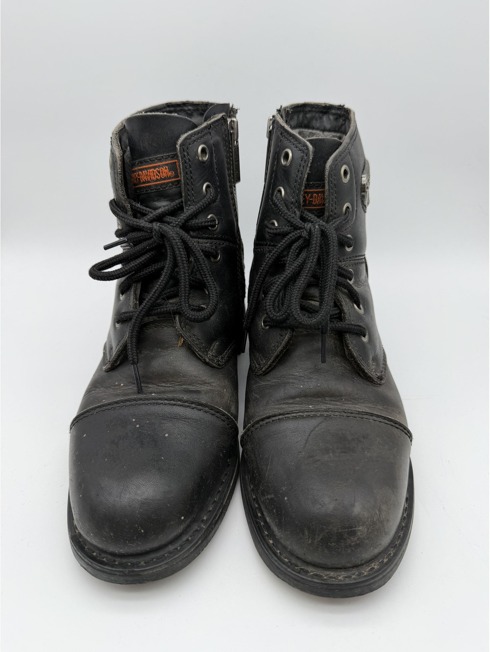 Harley-Davidson Black Leather Motorcycle Boots Size 8